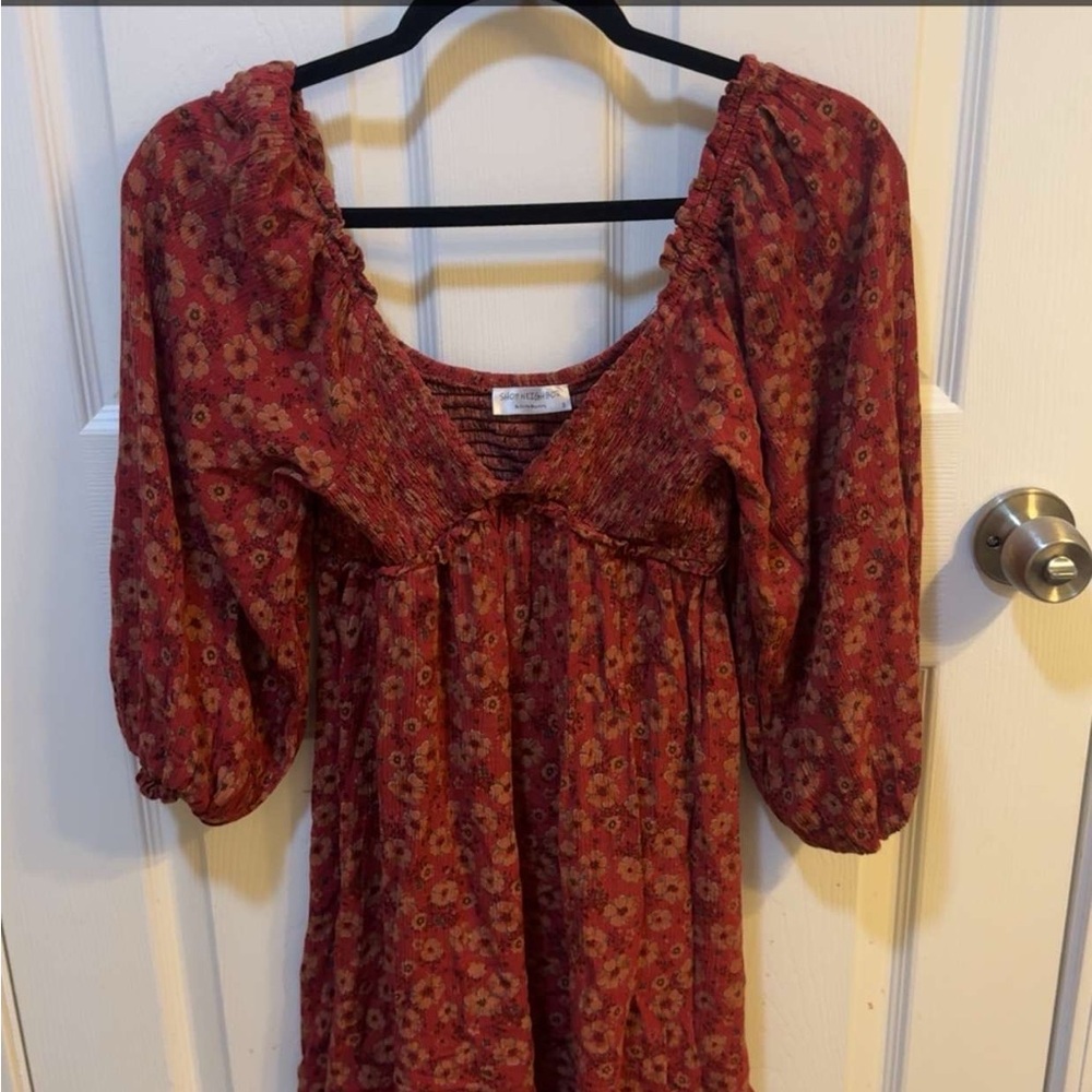 Floral Red Dress